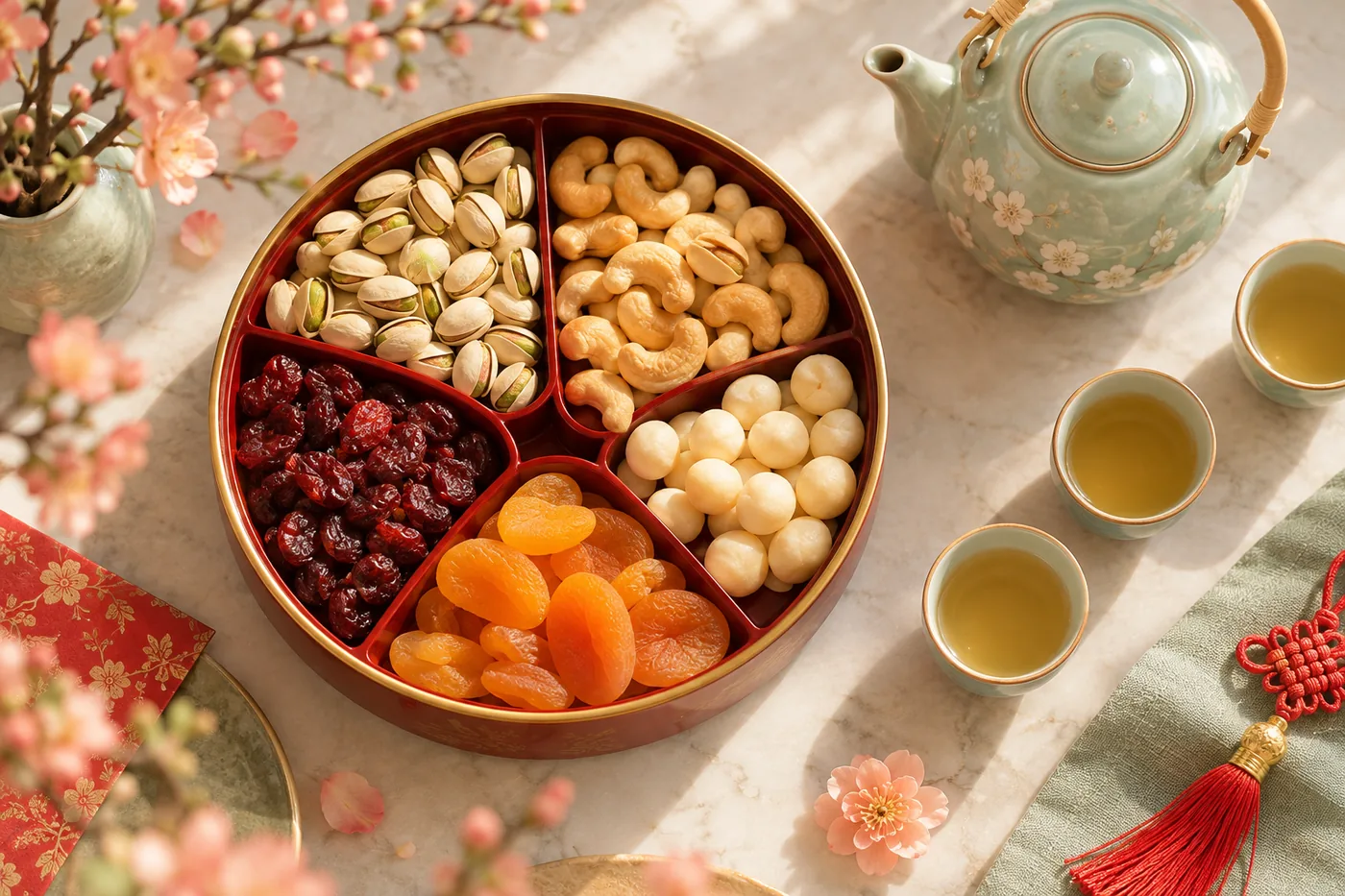 Khay mứt Tết healthy: các loại hạt ngày Tết và cách bày đẹp